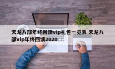 天龙八部年终回馈vip礼包一览表 天龙八部vip年终回馈2020